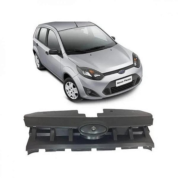 Grade do radiador fiesta ford de 2010 a 2014 preta rocam sem pisca texturizada sem emblema