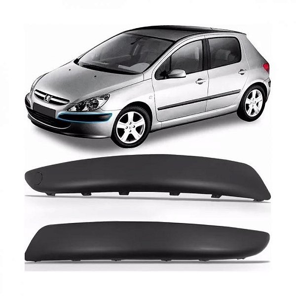Moldura inferior para choque 307 peugeot de 2003 a 2006 dianteira lado esquerdo preta