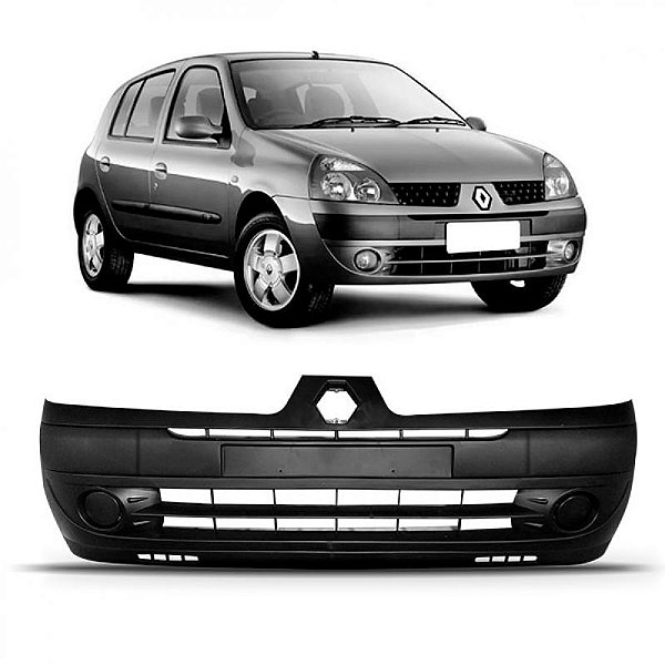 Para choque clio renault de 2003 a 2006 dianteiro preto liso e texturizado com molduras