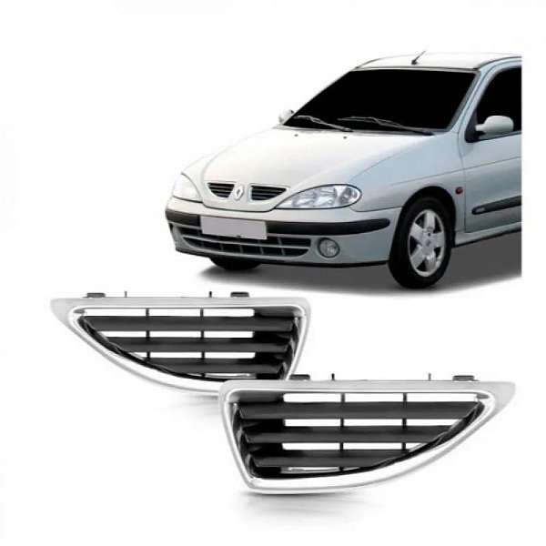 Grade do radiador megane renault de 2000 a 2006 lado esquerdo com aro cromado
