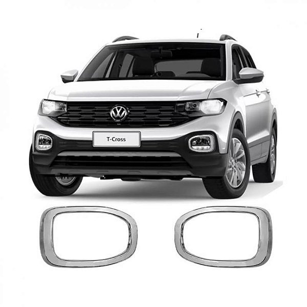 Moldura inferior da grade do para choque t cross volkswagen de 2019 a 2024 dianteira lateral lado esquerdo cromada