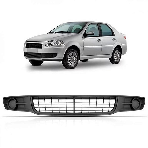 Grade do para choque siena fiat de 2008 a 2012 central carcaça preta versão el sem furo