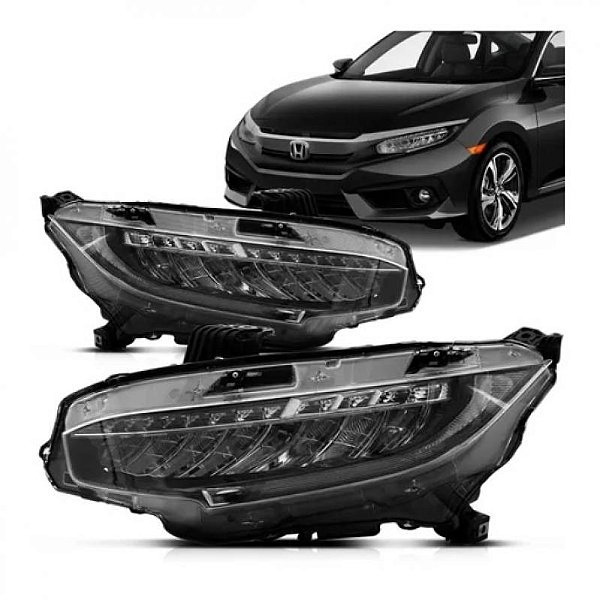 Farol civic honda de 2017 a 2021 lado direito touring manual com LED