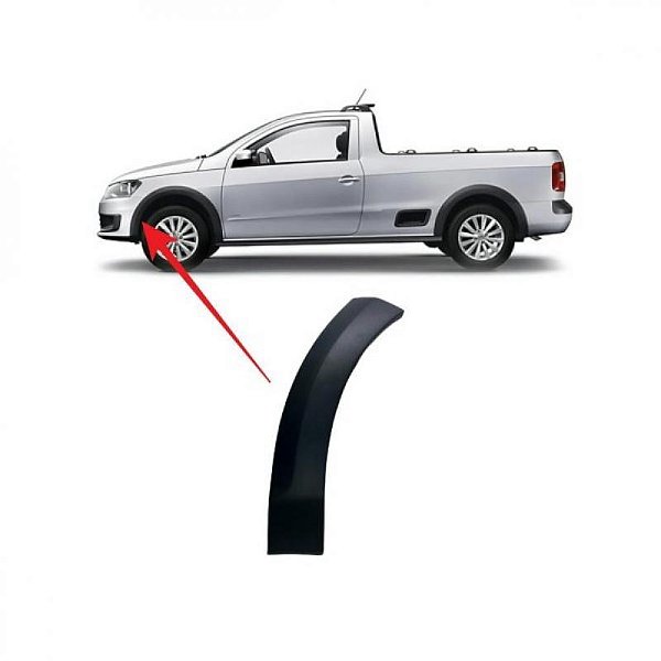 Moldura inferior do para choque saveiro volkswagen de 2013 a 2016 dianteira lado esquerdo geração 6 trend