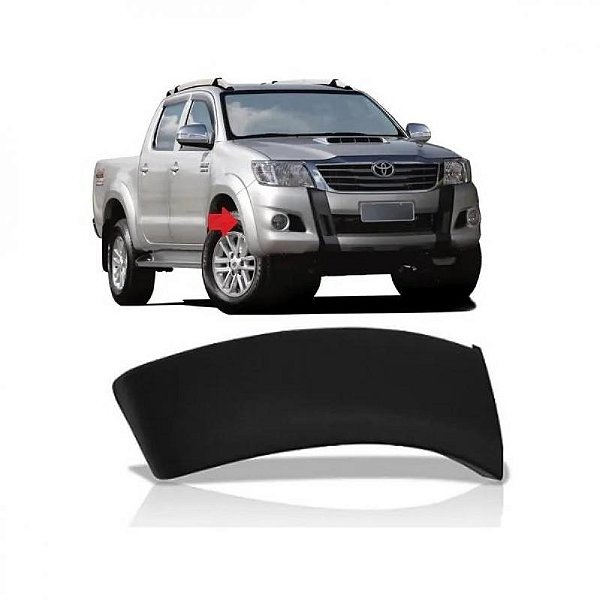 Moldura do vão da roda do paralama hilux toyota de 2012 a 2015 dianteira lado esquerdo picape