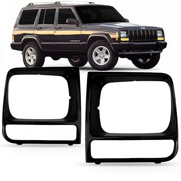 Aro do farol cherokee sport jeep de 1997 a 2002 lado esquerdo preto