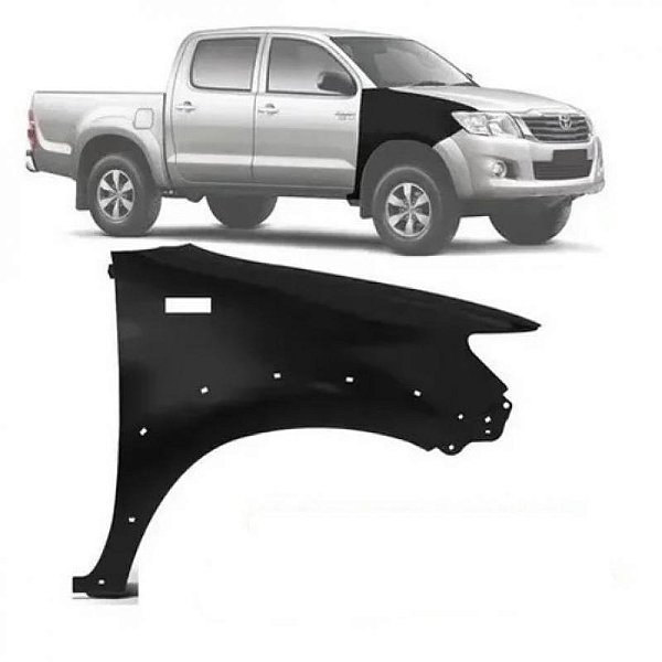 Para lama hilux picape e sw4 toyota de 2012 a 2015 lado direito com furo e moldura inferior para choque com furo para pisca