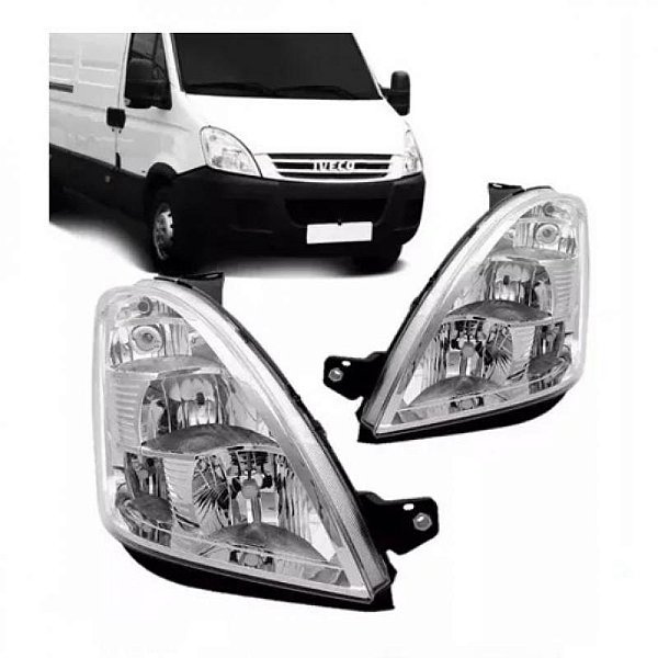 Farol daily iveco de 2008 a 2020 lado esquerdo elétrico com motor com auxiliar