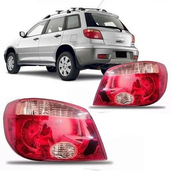 Lanterna airtrek mitsubishi de 2005 a 2006 traseira lado esquerdo vermelha e rosa sem soquete
