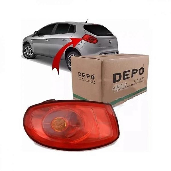 Lanterna bravo fiat de 2011 a 2014 lado direito traseira vermelha e âmbar