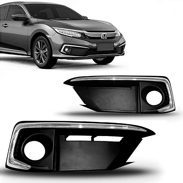 Grade de para choque civic honda de 2020 a 2021 dianteira lado direito com friso cromado