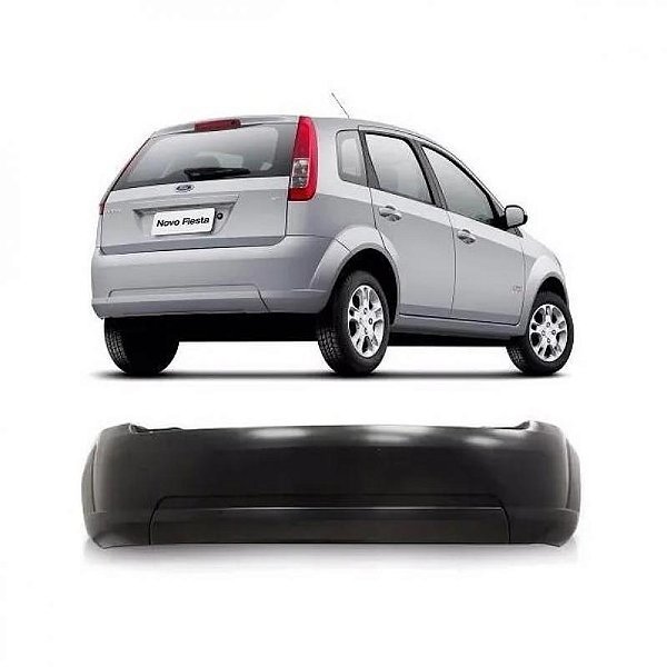 Para choque fiesta ford de 2008 a 2014 traseiro preto hatch rocam