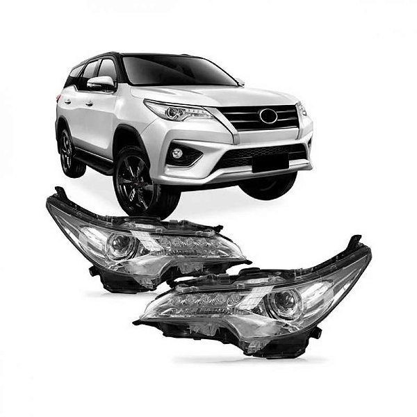 Farol hilux sw4 toyota de 2016 a 2020 lado direito elétrico com LED