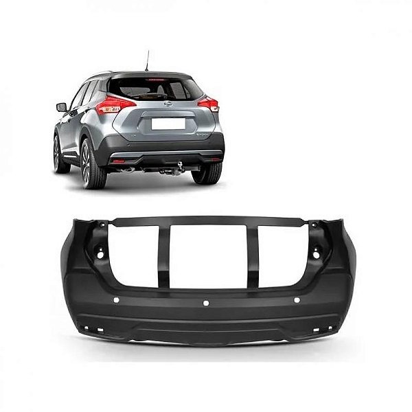 Para choque kicks nissan de 2017 a 2021 traseiro com três furos para sensor