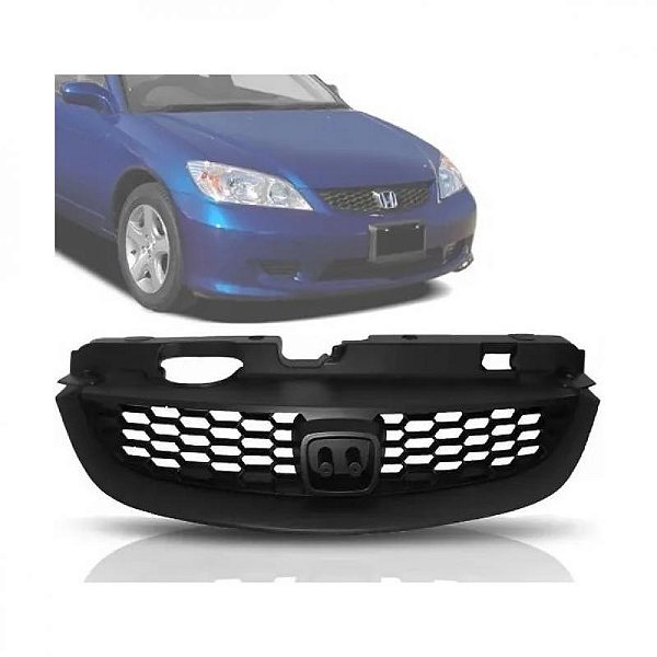 Grade do radiador civic honda de 2004 a 2006 preta colmeia cupê