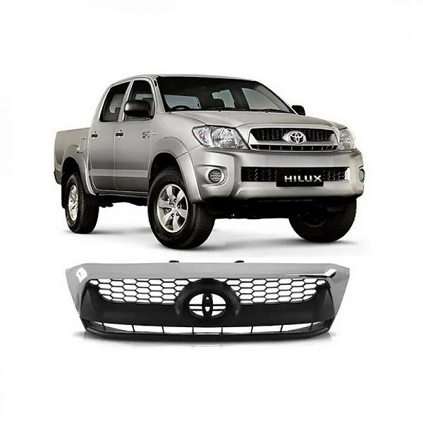 Grade do radiador hilux toyota de 2009 a 2011 cromada e preta picape