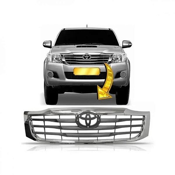 Grade do radiador hilux toyota de 2012 a 2015 cromada para caminhonete