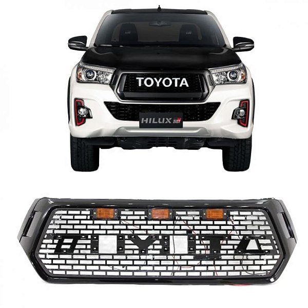 Grade do radiador hilux toyota de 2018 a 2020 raptor com LED e com letra para caminhonete