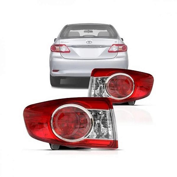 Lanterna corolla toyota de 2012 a 2013 traseira lado esquerdo borda vermelha sem LED com soquete