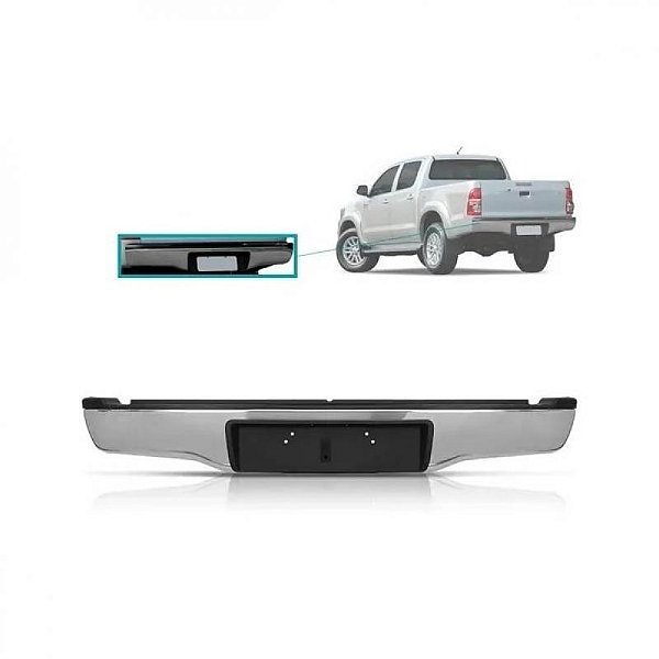 Para choque hilux toyota de 2005 a 2015 traseiro cromado caminhonete dois furos com ou sem ar
