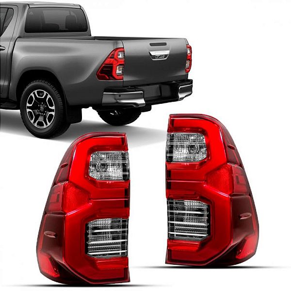 Lanterna hilux toyota de 2021 a 2025 traseira lado direito picape com LED com soquete