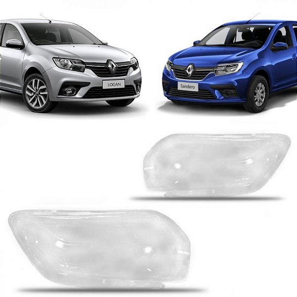 Lente de farol sandero e logan renault de 2020 a 2024 lado esquerdo