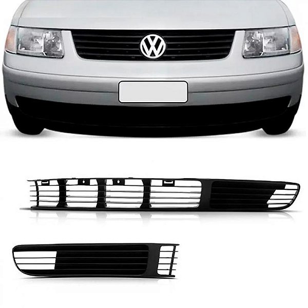 Grade do para choque passat volkswagen de 1997 a 2000 dianteira lado esquerdo preta maior
