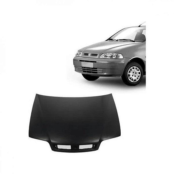 Capô palio e siena fire fiat de 2001 a 2006 preto sem furo para esguicho do limpador