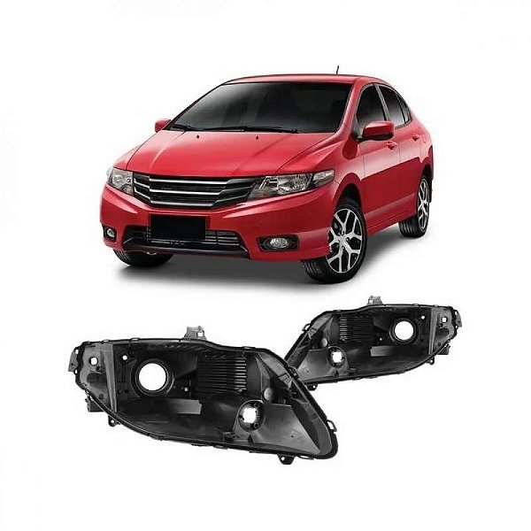 Carcaça de farol city honda de 2009 a 2014 lado esquerdo