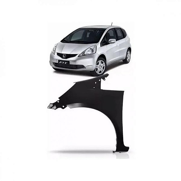Para lama fit honda de 2009 a 2012 lado esquerdo cinza