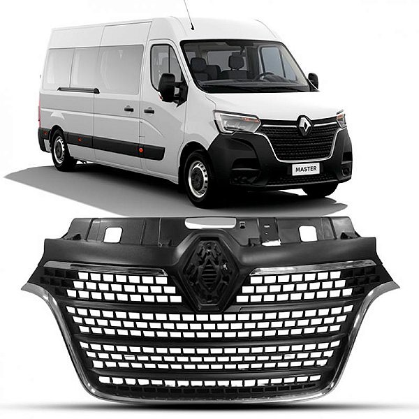 Grade do radiador master renault de 2022 a 2025 com três frisos cromados
