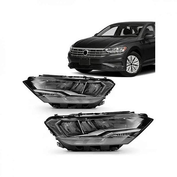 Farol jetta volkswagen de 2019 a 2024 lado esquerdo sedã elétrico com motor e com LED