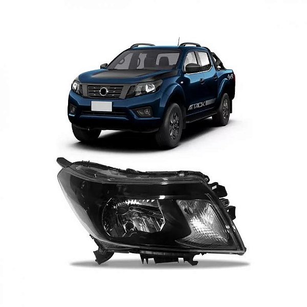 Farol frontier nissan de 2017 a 2025 lado esquerdo preto manual