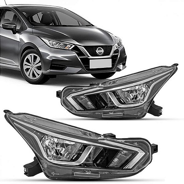 Farol versa nissan de 2021 a 2023 lado esquerdo manual
