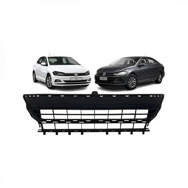 Grade de para choque polo e virtus volkswagen de 2018 a 2022 dianteira central