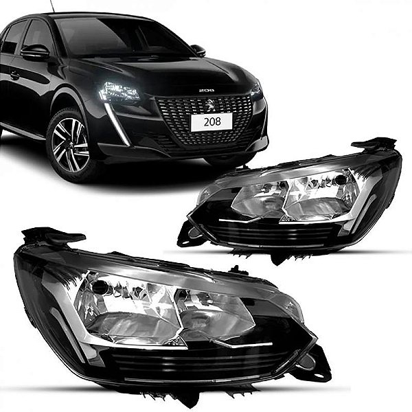 Farol 208 peugeot de 2020 a 2024 lado esquerdo com três furos