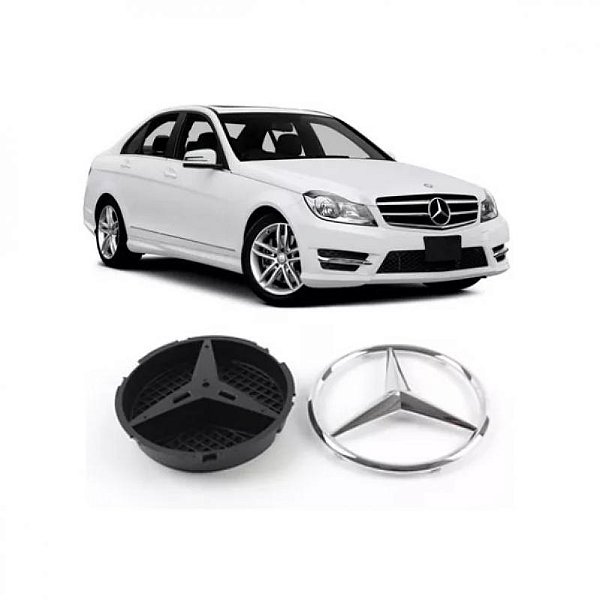 Emblema da grade do radiador c180 mercedes benz de 2012 a 2014 cromado com suporte