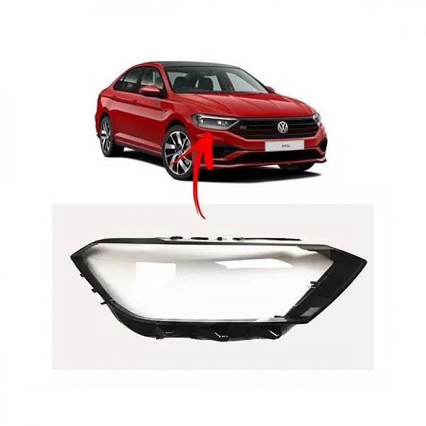 Lente do farol jetta volkswagen de 2019 a 2024 lado direito