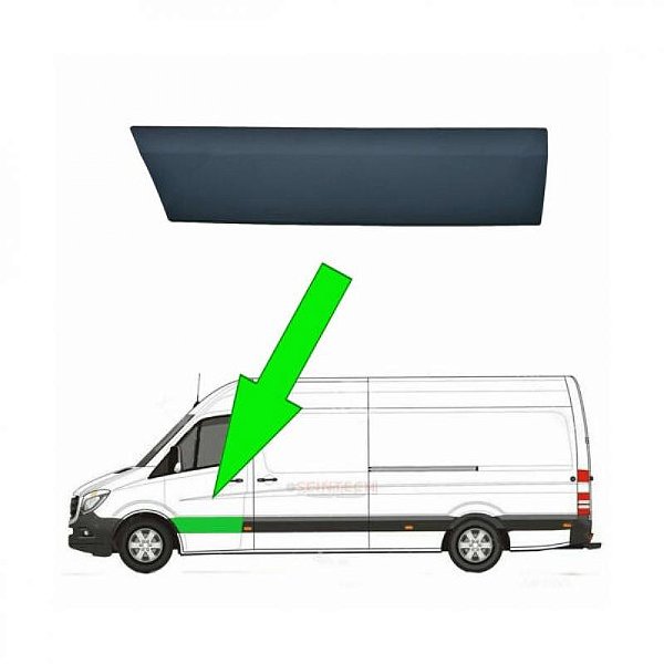 Friso de porta sprinter mercedes benz de 2012 a 2019 dianteira lado esquerdo longo