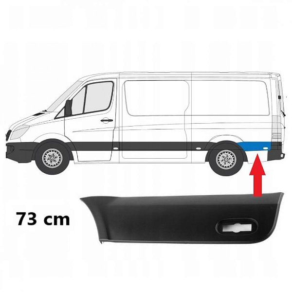 Friso lateral sprinter mercedes benz de 2012 a 2019 traseiro lado esquerdo curto