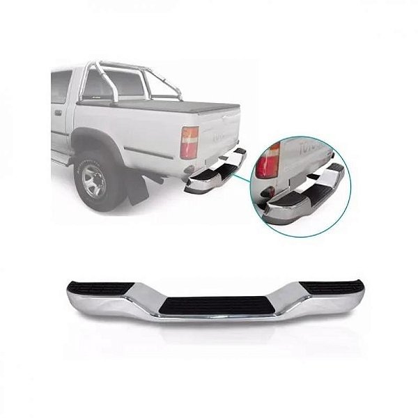 Para choque hilux toyota de 1992 a 2015 traseiro cromado completo
