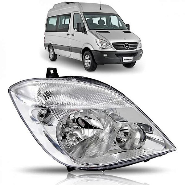Farol sprinter mercedes benz de 2012 a 2016 lado esquerdo elétrico com auxiliar com motor