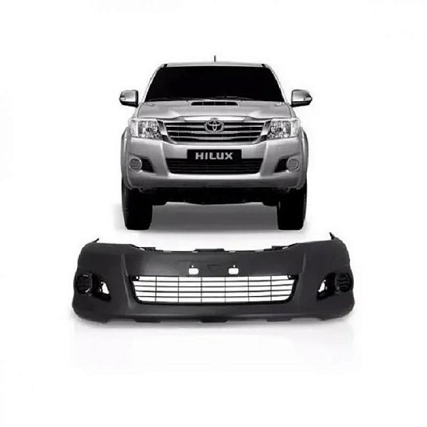 Para choque hilux toyota de 2012 a 2015 dianteiro picape sem furo com grade