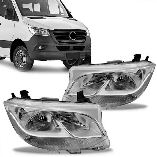 Farol sprinter mercedes benz de 2020 a 2025 lado esquerdo elétrico
