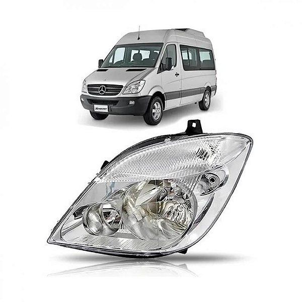 Farol sprinter mercedes benz de 2012 a 2016 lado esquerdo elétrico com auxiliar sem motor