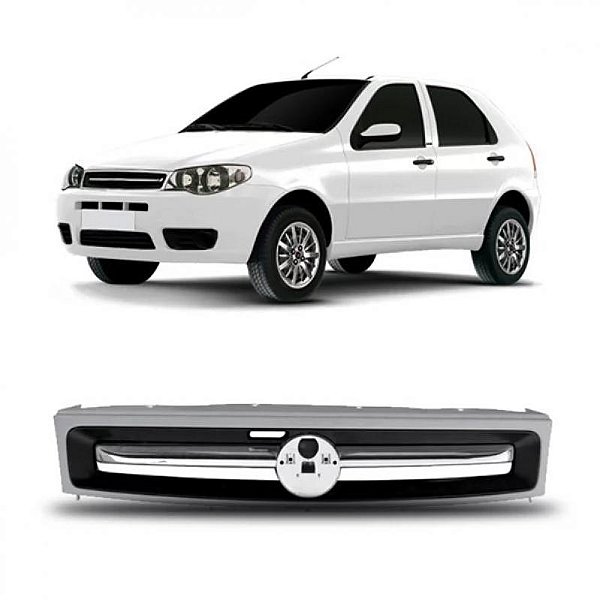 Grade do radiador palio fiat de 2010 a 2012 economy com friso cromado e moldura inferior do para choque em primer