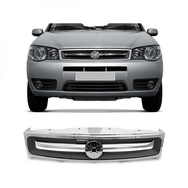 Grade do radiador palio fiat de 2010 a 2012 economy com moldura e friso cromado