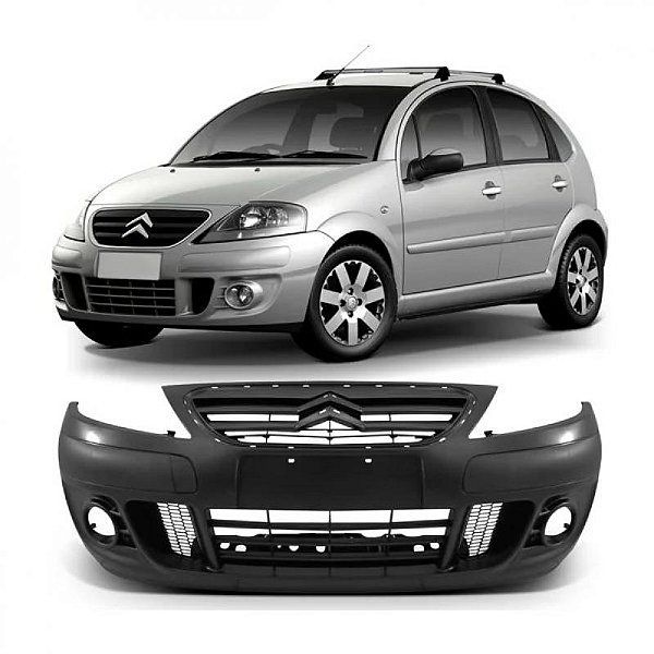 Para choque c3 citroën de 2009 a 2012 dianteiro com furo e com tampa de reboque