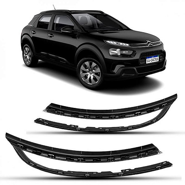 Friso de farol c4 cactus citroën de 2019 a 2024 lado esquerdo cromado sem moldura