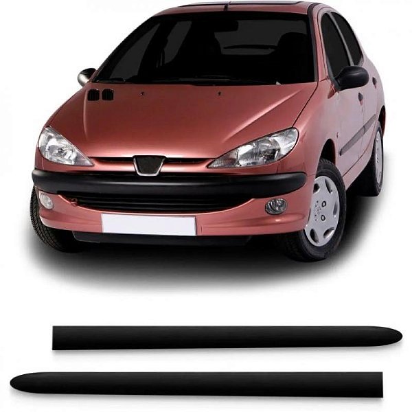 Friso 206 peugeot de 1998 a 2010 lateral traseiro lado direito carcaça preta quatro portas
